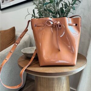 Mansur Gavriel Patent Mini Bucket Bag - Blush